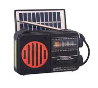 Osmond Mini Radio con Bolsillo Solar FM Am SW Radios Receptor Altavoz Incorporado Reproductor de Música Inalámbrico Bluetooth con Luz LED,B