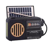 Osmond Mini Radio con Bolsillo Solar FM Am SW Radios Receptor Altavoz Incorporado Reproductor de Música Inalámbrico Bluetooth con Luz LED,A