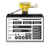 Osmond Pantalla LCD de Matriz de Puntos de 3,4 Pulgadas, 240 X 160, Interfaz Serial, Negro sobre, Conector de Retroiluminación Libre.