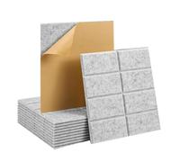 Osmond Paquete de 12 Paneles Acústicos Autoadhesivos de Espuma Insonorizante de Alta Densidad para, Puertas y Oficinas en Casa, Color Gris Plateado.