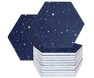 Osmond Paquete de 12 paneles acústicos hexagonales estrellados, acolchado a prueba de sonido, panel absorbente de sonido para tratamiento acústico de estudio