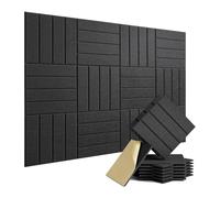Osmond Paquete de 12 Paneles de Espuma Insonorizantes para, Paneles Acústicos Autoadhesivos para Puertas, Techos y Oficinas en Casa, Color Negro.