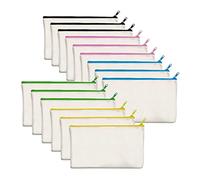 Osmond Paquete de 15 bolsas de lona de algodón en con para manualidades, estuche para lápices para maquillaje, cosméticos, artículos de tocador, almacenamiento de artículos de papelería,