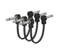 Osmond Paquete de 3 Cables de Conexión para Guitarra, Cable de Conexión Plano en Ángulo Recto para Pedalera, Accesorios para Pedales de Guitarra.