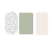 Osmond Paquete de 3 Sábanas Elásticas para Cuna, Aptas para Cunas Ovaladas, Cunas Rectangulares y Colchones.