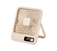 Osmond Pequeño ventilador de escritorio para oficina, modelo delgado y recargable, plegable, sin escobillas, portátil, color caqui