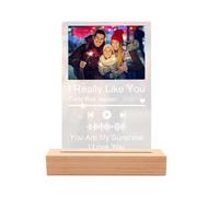 Osmond Placa de Fotos Personalizada de Música de en Acrílico con Luz LED Regalo para el Día de la Madre. Marcos de Fotos para Parejas.