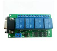 Osmond Placa de Relé RS232 de 4 Canales y 12 V CC, Módulo de Relé con Interfaz USB DB9 para PC, Interruptor de Control Remoto con Puerto Serie para Garaje de Motor