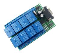 Osmond Placa de Relé RS232 de 8 Canales y 12 V CC, Interruptor de Control Remoto USB UART DB9 para PLC, Puerta de Garaje, Hogar Inteligente, Alarma de Coche, Motor de Granja