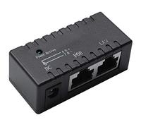 Osmond Poe Splitter Poe Inyector Rj45 DC 5,5 mm x 2,1 mm Entrada Poe Pasivo Inyector Conector Adaptador Divisor para cámara de red IP (negro)