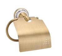 Osmond Portarrollos de papel higiénico, vintage, soporte de metal para toallas de papel higiénico con decoración de porcelana, montado en la pared