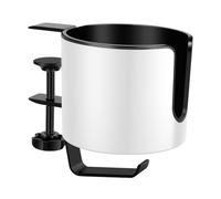 Osmond Portavasos de Escritorio Universal Ajustable con Brazo de Sujeción Antideslizante, con Clip para de Café y Gancho, Color