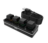 Osmond RGB 4 teclas teclado personalizado Macro botón juego programable mecánico caliente swap teclado para Photoshop Dibujo-Negro