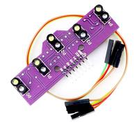 Osmond Sensor de Seguimiento Analógico de 5 Niveles de Gris, Módulo de Patrullaje Óptico de Reconocimiento Inteligente para Coche, Negro y Rojo, 3,3-5 V