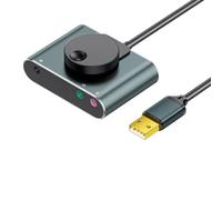 Osmond Tarjeta de Sonido Externa USB Puerto para Micrófono y Auriculares de 3,5 mm Convertidor de Audio Sin Controlador para Computadoras de Escritorio y Portátiles Color Negro