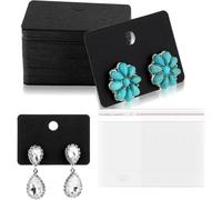 Osmond Tarjetas para Pendientes, para la de Exhibidores de Joyas con 100 Tarjetas para Pendientes, 100 Unidades de Empaques Transparentes para Joyas.