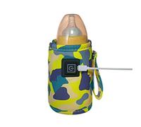 Osmond Universal USB Leche Calentador de Agua Cochecito de Viaje Bolsa Aislada Calentador de BiberóN PortáTil para BebéS Camuflaje-Amarillo
