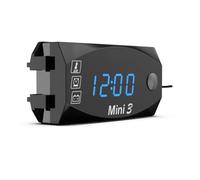 Osmond Voltímetro con Pantalla LCD, Resistente Al Agua, IP67, Reloj Digital para Motocicleta, Scooter, Coche, Termómetro, Luz Azul