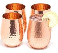 OSNICA 4 vasos de agua de cobre para curar productos ayurvédicos Moscow Mule, tazas de cobre, capacidad de 350 ml (estilo 04)
