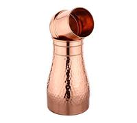 OSNICA Botella de cobre puro martillado de 900 ml con recipiente de cobre de vidrio integrado para agua potable, botella de agua de cobre con vidrio