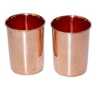OSNICA Vaso de cobre martillado de, vaso de cobre 100% puro para agua, mejor que los vasos, más seguro que el plástico (diseño liso)