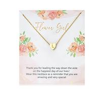 OSNIE Collar con colgante del alfabeto de la A a la Z chapado en oro de 14 quilates con letra mayúscula pequeña inicial, collar con colgante de corazón de la boda, agradecimiento por ser mi flor, joyería para niñas, regalos propuesta de novia, Acero inoxidable, Sin gemas.