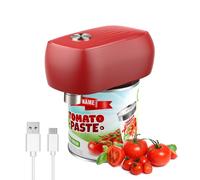 Osnil Abrelatas eléctrico recargable para personas mayores, artritis y mamá, apertura automática, lata de cualquier tamaño con borde liso, apto para alimentos, con batería recargable y cable USB