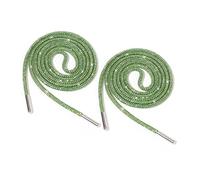 OSNIYAW 2 cordones brillantes de 140 cm con diamantes de imitación redondos para festivales y eventos, zapatillas deportivas, sudaderas con capucha, pantalones de chándal, cordones brillantes, verde