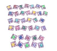OSNIYAW 36 pegatinas de cristal para teclas, aumento de altura del teclado transparente con 26 letras y 10 números, pegatinas autoadhesivas de cristal en la parte posterior