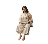 OSNIYAW Adorno espiritual de escritorio, escultura religiosa pintada a mano con mensaje inspirador, regalo de fe