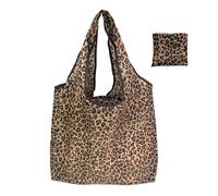 OSNIYAW Bolsa de compras plegable, elegante y práctica, con gran capacidad, ligera, para comestibles, plegable, para almacenamiento de alimentos, bolsa de comestibles, estampado de leopardo