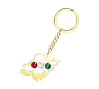 OSNIYAW Cadena única en forma de Irán de metal inoxidable para decoración de mochila, regalo pensado para amigos, colgante de geografía, dorado, C