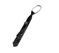 OSNIYAW Corbatas negras de uniforme con cadena de metal, collar de oso japonés, Seifuku, cosplay, corbata preatada, traje de colegiala, corbata profesional, oficina, boda, Cremallera de corbata de