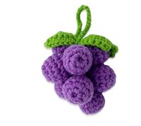OSNIYAW De 7 hermosos colgantes de fruta de punto, llavero de manualidades suave, decoración colgante para niños, mochila, teléfono, adorno, llavero de fruta de ganchillo
