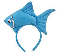 OSNIYAW Diademas unisex de dibujos animados, con forma de pez, diadema de felpa para fiesta, accesorio para el pelo, para mujeres, bonito dibujo animado, forma de pez relleno, decorativa