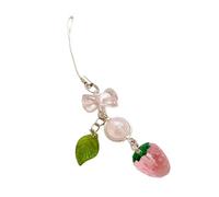 OSNIYAW Elegante adorno de acrílico con diseño de hojas de fresa para móvil, accesorio diario, decoración estética para teléfono, B, One Size