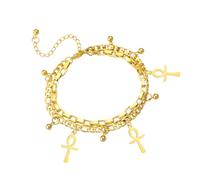 OSNIYAW Elegante colgante de cuentas de acero inoxidable con dije de crucifijo y joyería de moda para mujer con fe simbólica, One Size, Como se describe