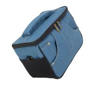 OSNIYAW Estuche de almacenamiento para amplificador, estilo retro, textura de tela, partición interna, uso al aire libre, banda esencial de viaje, Blue, S, Mass Beauty