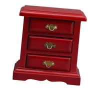 OSNIYAW Figura detallada de modelo de mesita de noche de madera 1/12 para casa de muñecas dormitorio y diseño de interiores en miniatura proyecto de manualidades casa de muñecas muebles en miniatura
