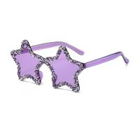 OSNIYAW Gafas de sol brillantes con estilo hip hop, accesorios para fotos, estrella de plástico, gafas de sol hip hop, accesorios, gafas de sol Streetwear, morado, Einheitsgröße