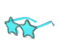 OSNIYAW Gafas de sol brillantes con estilo hip hop, accesorios para fotos, estrella de plástico, gafas de sol hip hop, accesorios, gafas de sol Streetwear, azul, Einheitsgröße