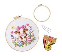 OSNIYAW Juego de bordado con temática de Pascua para decoración del hogar, incluye instrucciones (idioma español no garantizado), aguja de hilo e hilos para principiantes