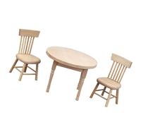 OSNIYAW Juego de casa de muñecas en miniatura de madera de 1/12 con mesa redonda y sillas para un escenario realista, proyecto de manualidades, accesorios para muebles, mesa de comedor hecha a mano