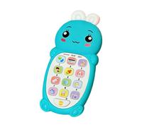 OSNIYAW Juguete telefónico para niños en forma de conejo con sonidos bilingües, música y luz LED, juguete sensorial para niños pequeños, entretenimiento de la hora de acostarse, teléfono musical