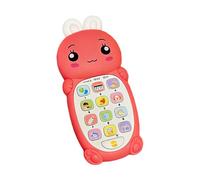OSNIYAW Juguete telefónico para niños en forma de conejo con sonidos bilingües, música y luz LED, juguete sensorial para niños pequeños, entretenimiento de la hora de acostarse, teléfono musical
