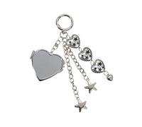 OSNIYAW Llavero de plata con forma de corazón, colgante de bolsillo elegante para monedero, estilo punk y diseño plegable, bonito llavero de estrella y corazón, A01, M