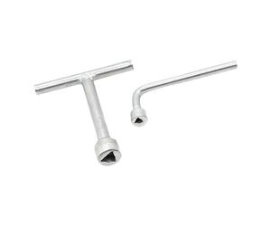 OSNIYAW Mango ergonómico de construcción de metal, llaves de cabeza triangular con 2 tamaños para ascensor, puerta de elevación, apriete de pernos triangulares