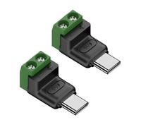 OSNIYAW Paquete De 2 Adaptadores Carga Rápida Tipo C 5V3A con Clips Verdes Diseño Sin Soldadura para Teléfonos Tabletas Luces LED Y Ventiladores Adaptadores Terminal USB C Sin Soldadura