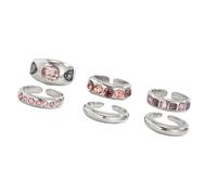 OSNIYAW Paquete de 6 anillos apilables ajustables con piedras preciosas para un ajuste cómodo y múltiples combinaciones de moda, como se describe