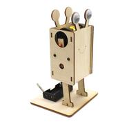 OSNIYAW Proyecto de montaje de robot de danza de madera creativa interactivo, juguete para actividades educativas de menta, robot mecánico de madera